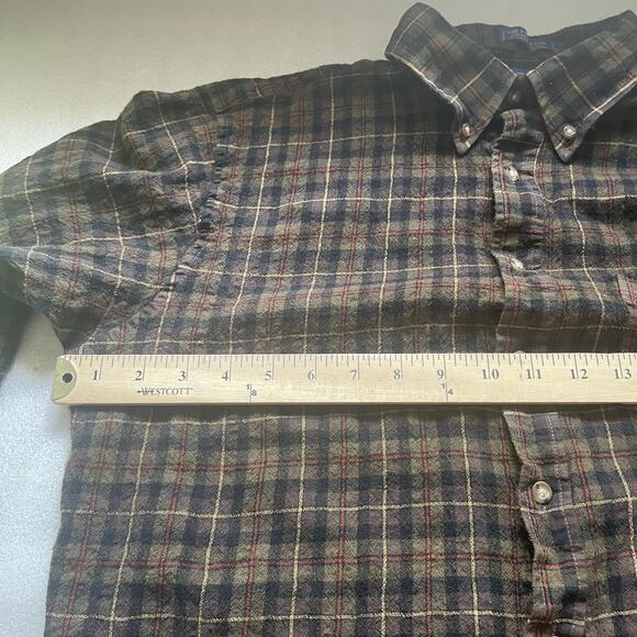 Vintage 90s Sir Pendleton Shirt Men XXL Brown Plaid Wool Button Down Runs Small - Picture 6 of 11